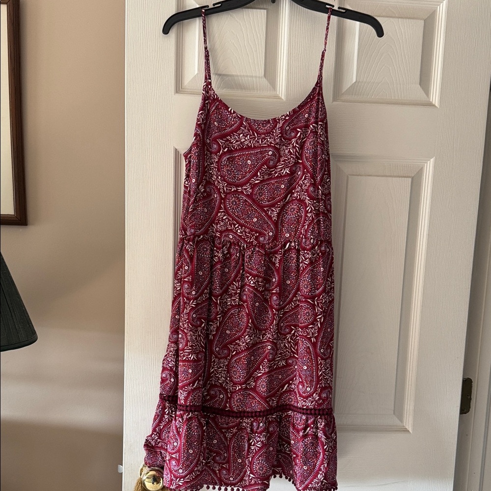 Old Navy Burgundy Paisley Midi Dress